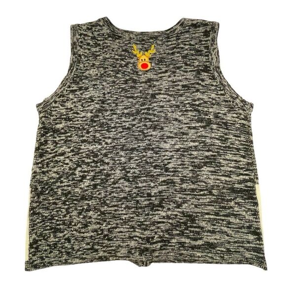 Holiday Time Christmas Sweater Vest Santa and Rudolph Size XL (16-18) - Picture 2 of 6